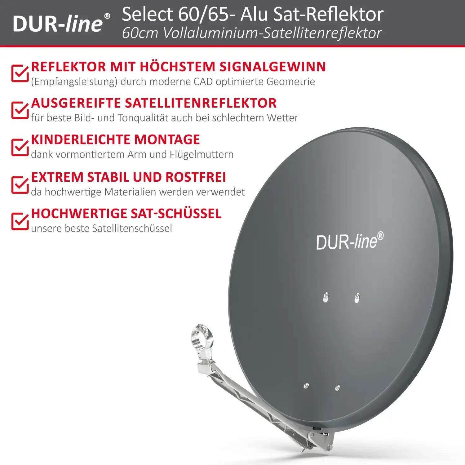 DUR-line Select 60/65 Anthrazit - Alu Sat-Reflektor DUR-line Select 60/65 Anthrazit - Alu Sat-Reflektor