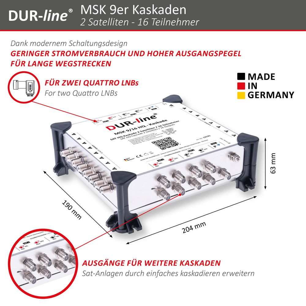 DUR-line MSK 9/16 HQ - Kaskade – Abmessungen DUR-line MSK 9/16 HQ - Kaskade – Abmessungen