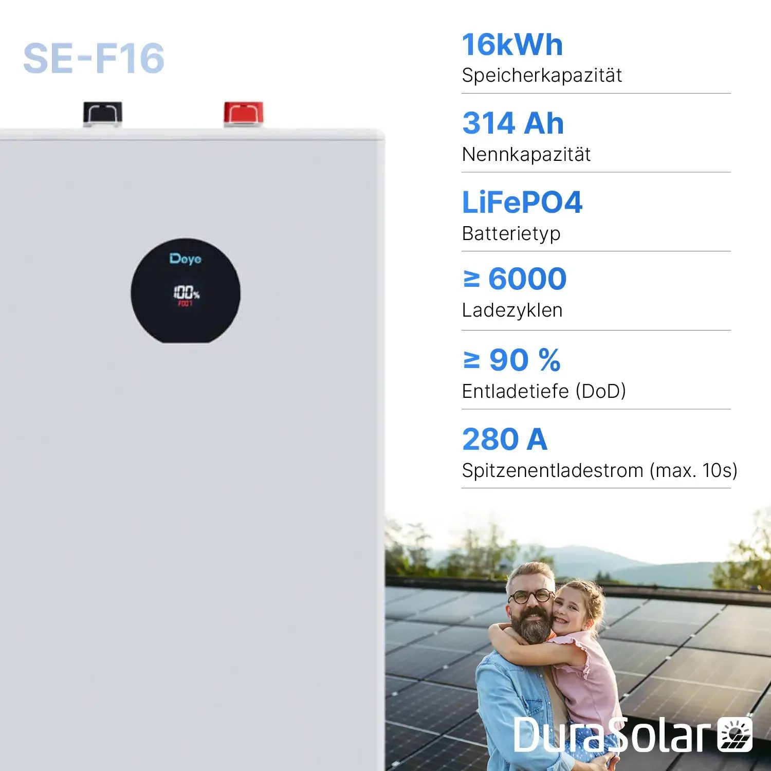 Deye SE-F16-C - 16kWh Niedervolt-Batteriespeicher