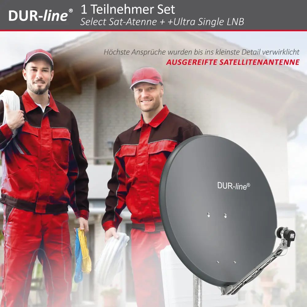 DUR-line Select 75/80 Anthrazit - Sat-Komplettanlage mit Single LNB DUR-line Select 75/80 Anthrazit - Sat-Komplettanlage mit Single LNB