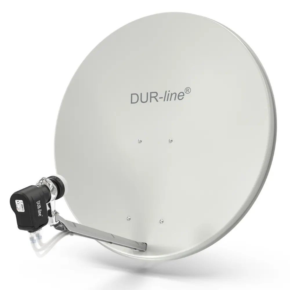 DUR-line Select 85/90 Hellgrau - Sat-Komplettanlage mit Quad LNB