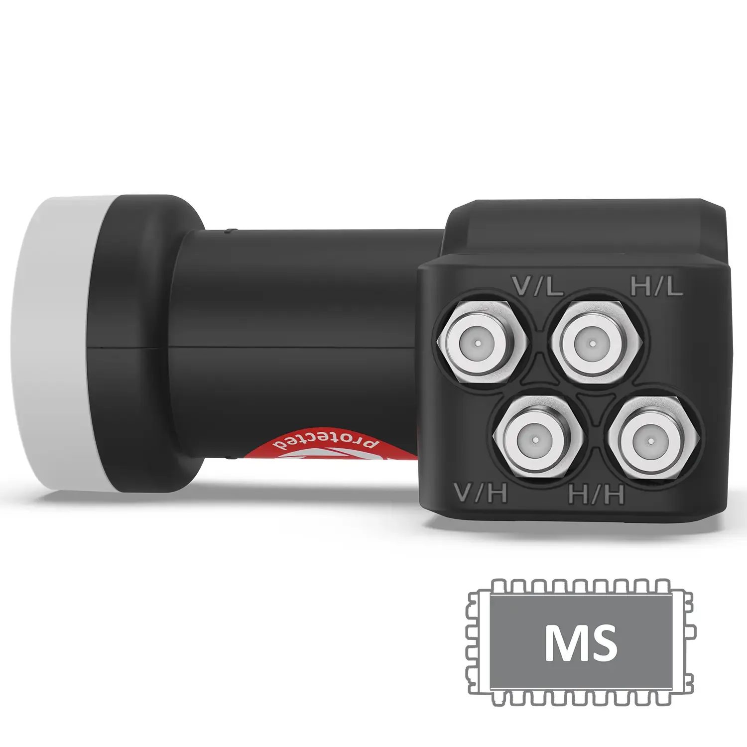 DUR-line +Ultra Quattro LNB – Anschlüsse in Nahaufnahme DUR-line +Ultra Quattro LNB