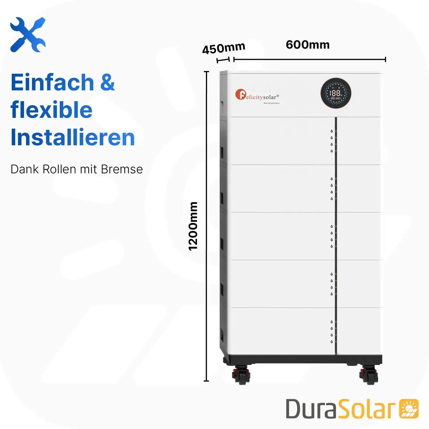 Felicity 30,72kWh PV-Speicher - LUX-X-48100LCG01 - Erweiterbare 48/51,2V LiFePO4 Batterie für Solaranlagen