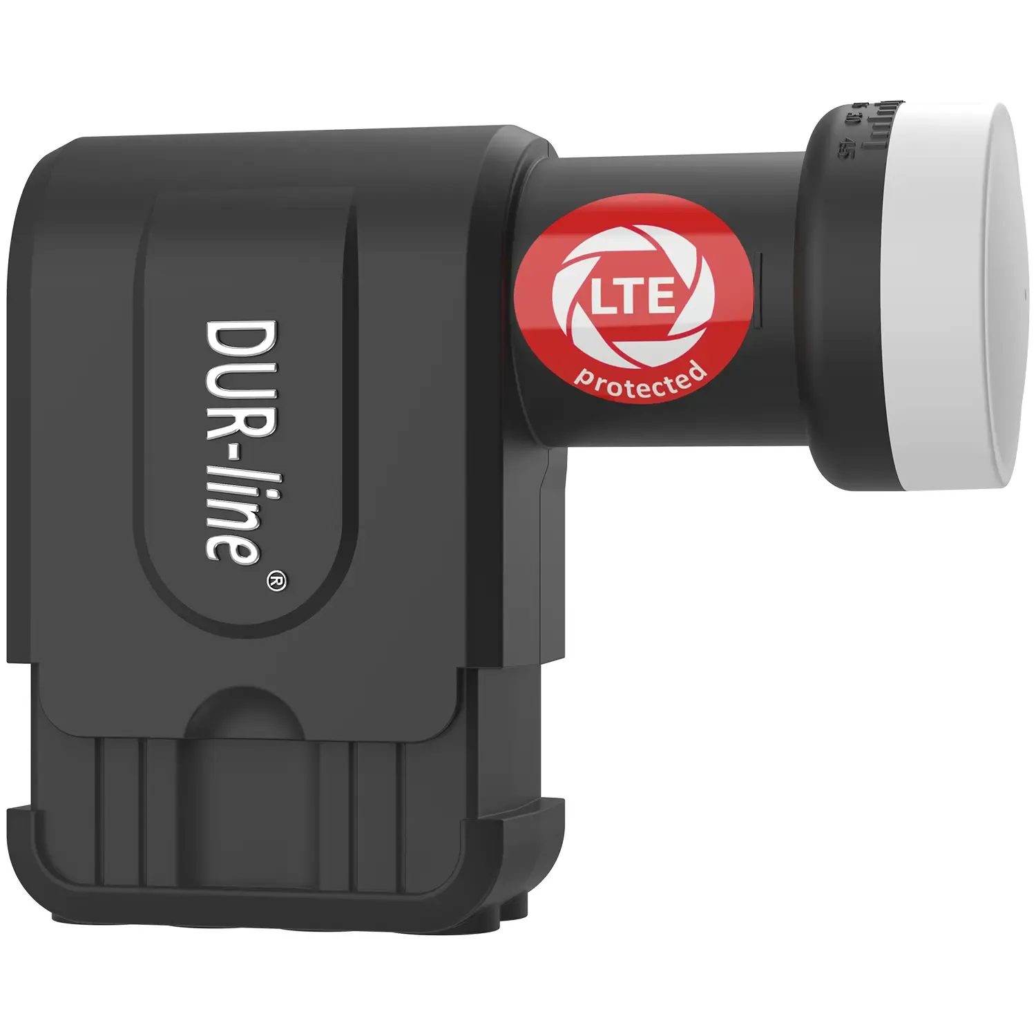 DUR-line +Ultra Octo LNB – Draufsicht perspektivisch mit Wetterschutz