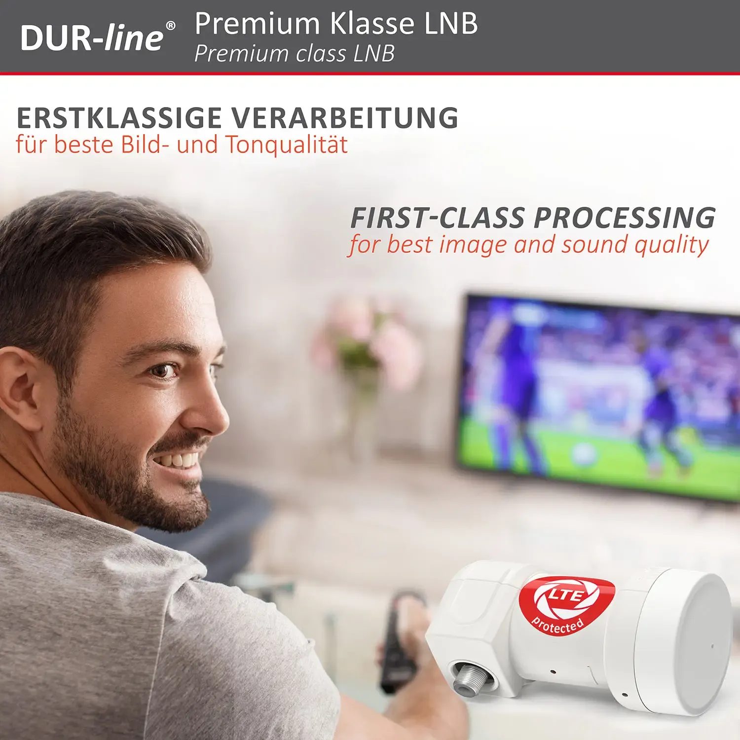 DUR-line +Ultra Single white LNB – im Wohnzimmer im Einsatz