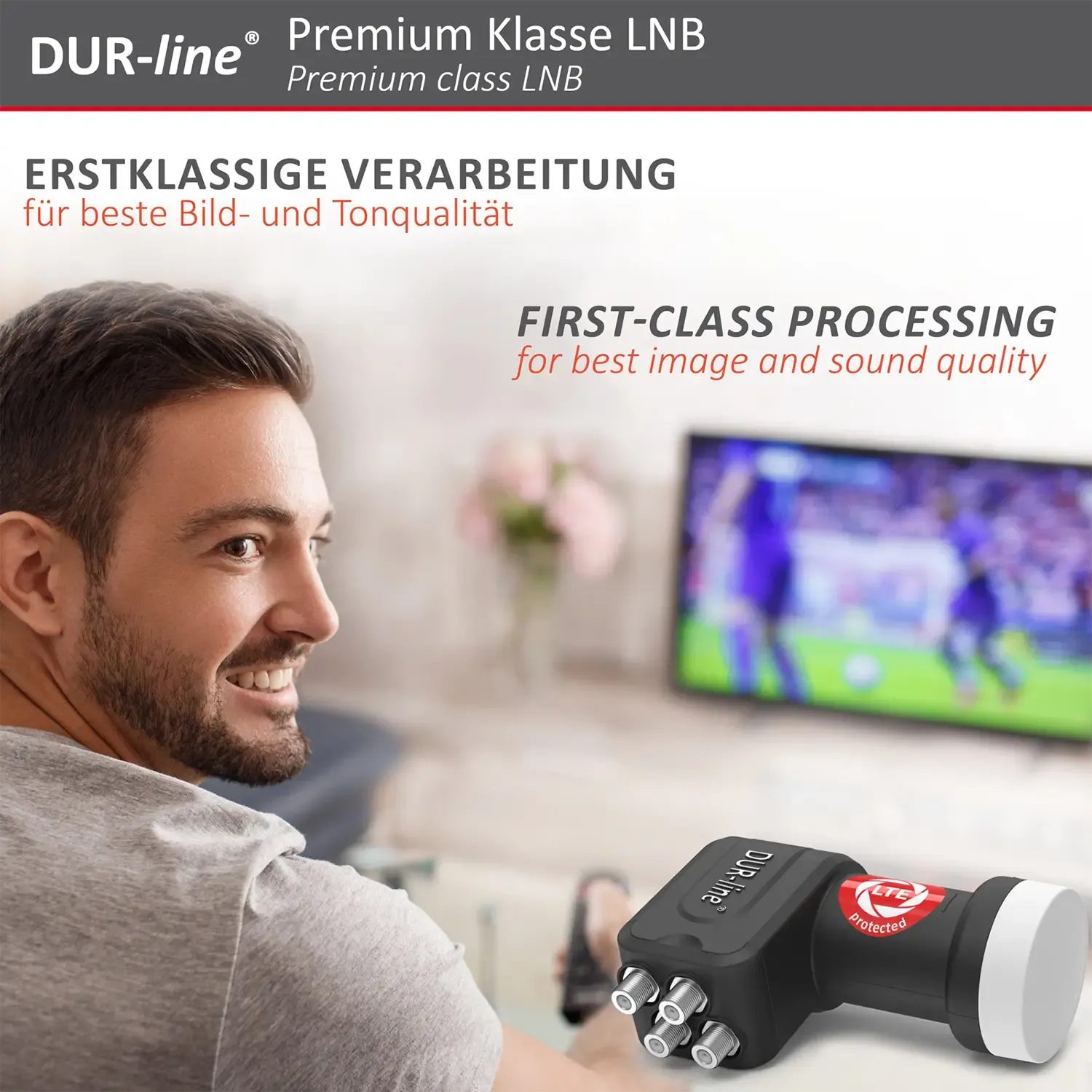 DUR-line +Ultra Quad LNB – im Wohnzimmer im Einsatz