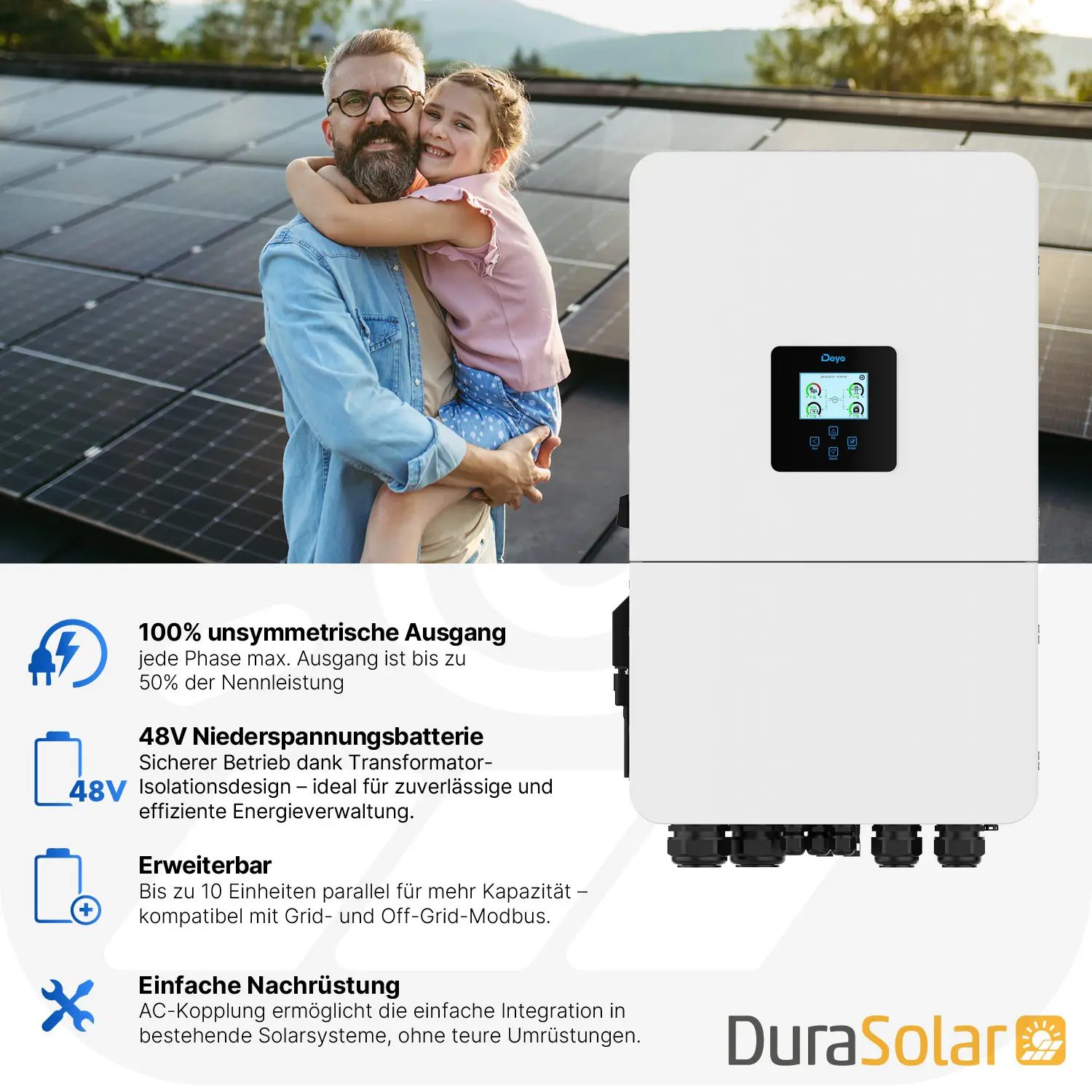 Deye Hybrid Wechselrichter | 6kW | LowVoltage | SUN-6K-SG05LP3-EU-SM2 | dreiphasig 