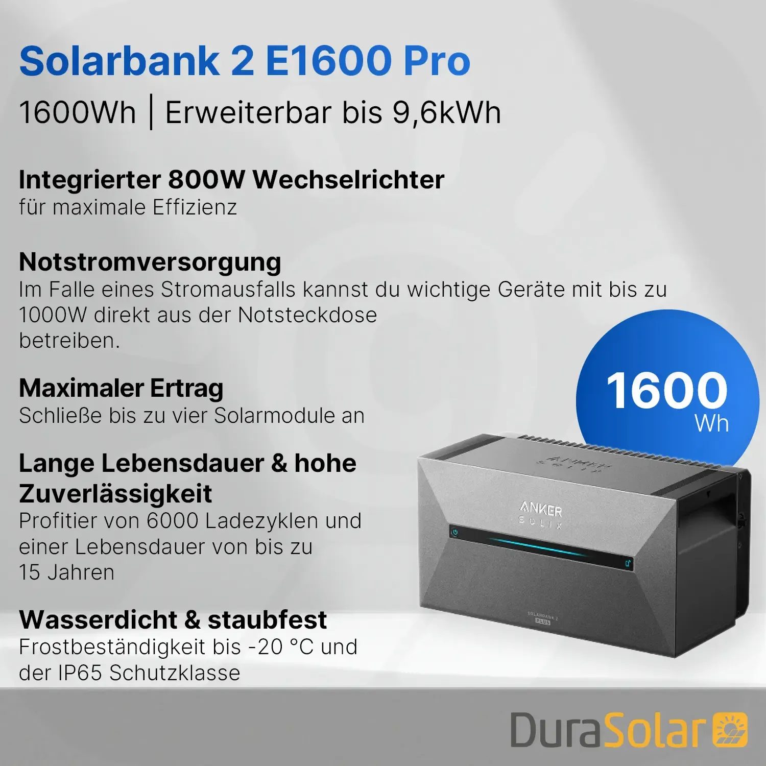 Anker SOLIX Solarbank 2 - E1600 Pro - Balkonkraftwerkspeicher Anker SOLIX Solarbank 2 - E1600 Pro - Balkonkraftwerkspeicher