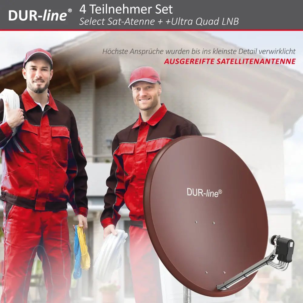 DUR-line Select 85/90 Rot - Sat-Komplettanlage mit Octo LNB DUR-line Select 85/90 Rot - Sat-Komplettanlage mit Octo LNB