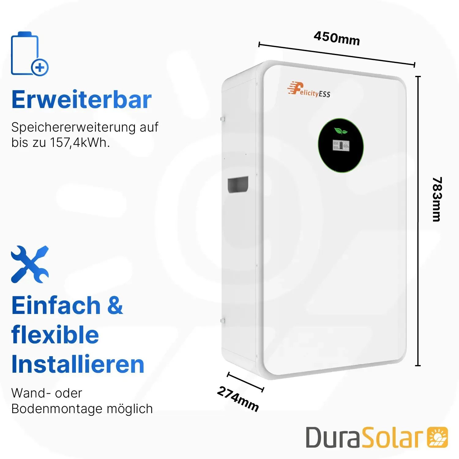 Felicity 10,5kWh PV-Speicher - LUX-E-48200LG03 - Erweiterbare 48/51,2V LiFePO4 Batterie für Solaranlagen Felicity 10,5kWh PV-Speicher - LUX-E-48200LG03 - Erweiterbare 48/51,2V LiFePO4 Batterie für Solaranlagen
