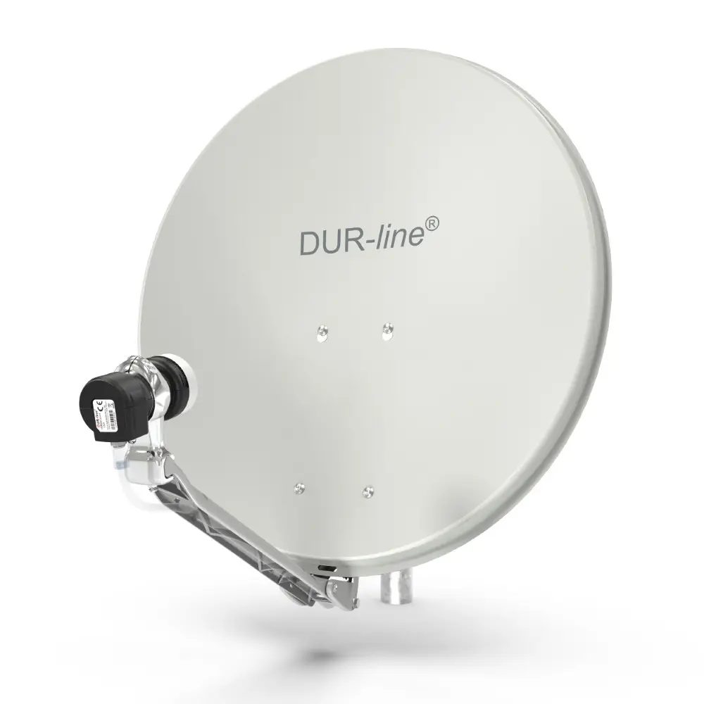 DUR-line Select 60/65 Hellgrau - Sat-Komplettanlage mit Single LNB