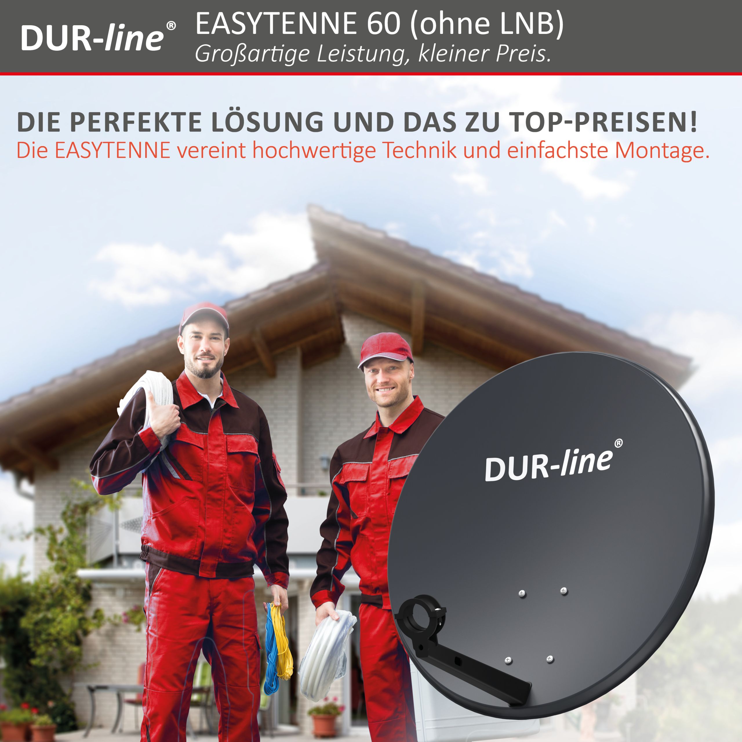 DUR-line EASYTENNE 60 Anthrazit – Montiert an der Hausfassade