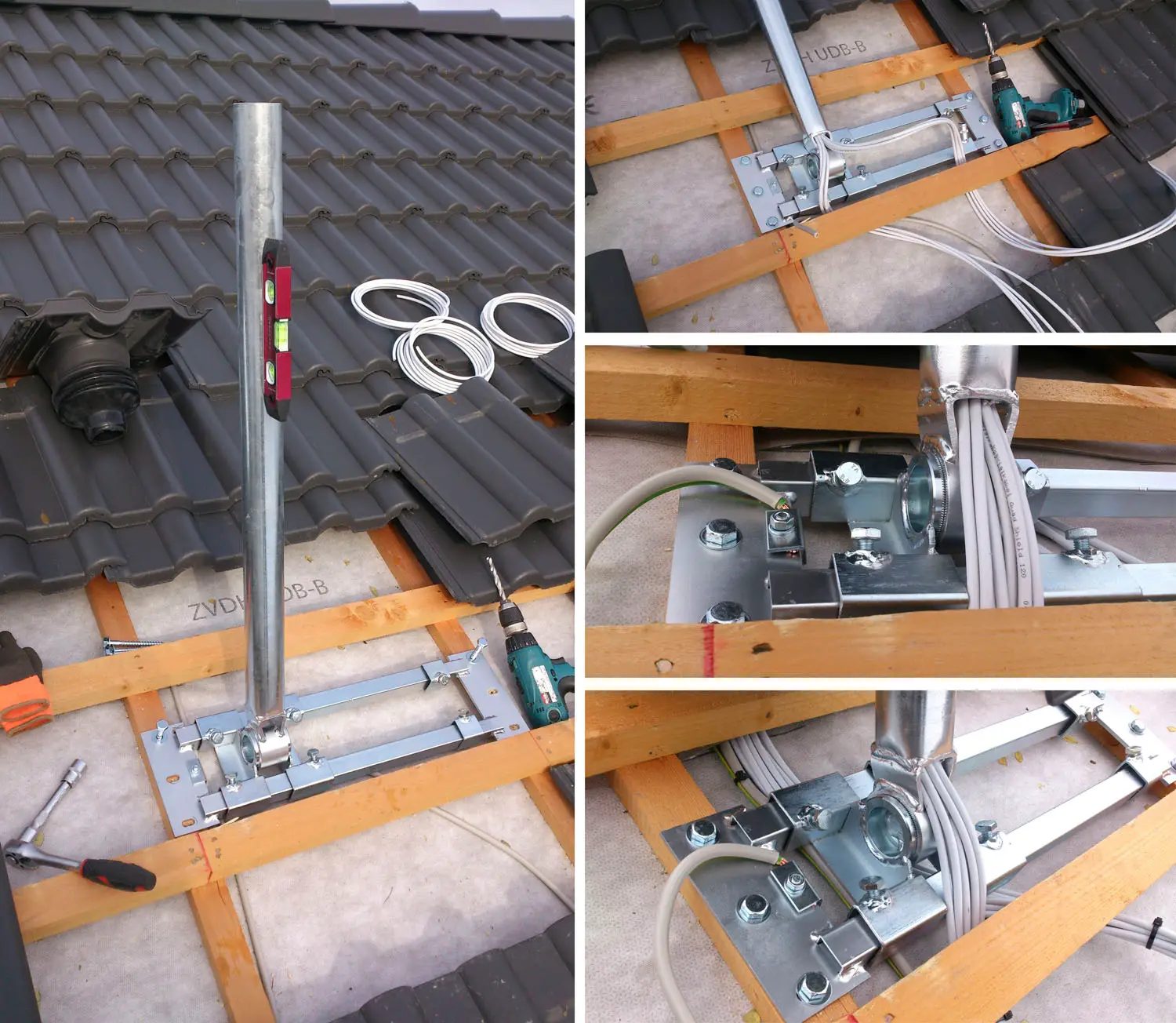 DUR-line Herkules Dachsparrenhalter bei der Montage auf dem Dach