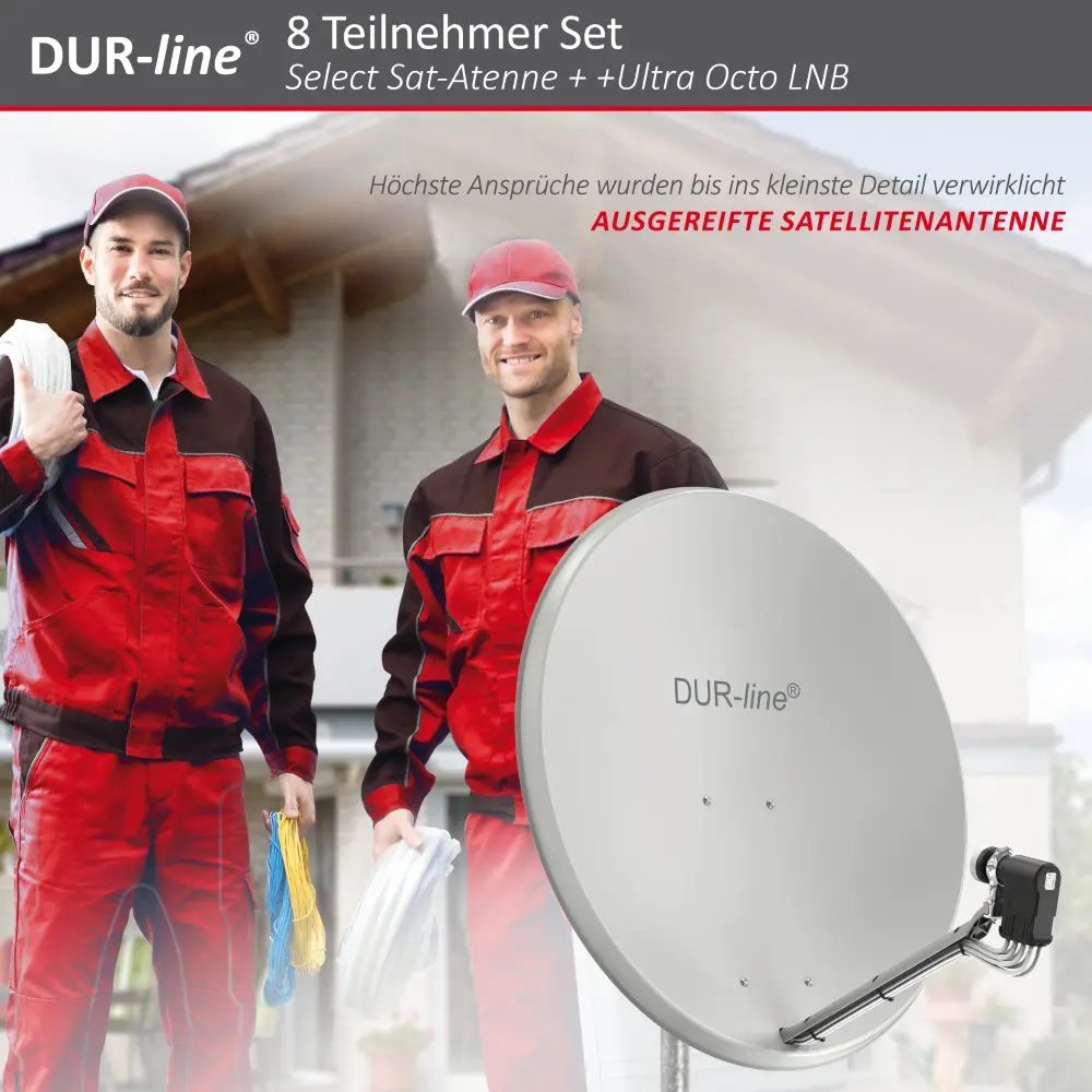 DUR-line Select 85/90 Hellgrau - Sat-Komplettanlage mit Octo LNB DUR-line Select 85/90 Hellgrau - Sat-Komplettanlage mit Octo LNB