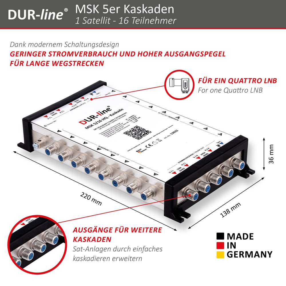 DUR-line MSK 5/16 HQ - Kaskade – Abmessungen