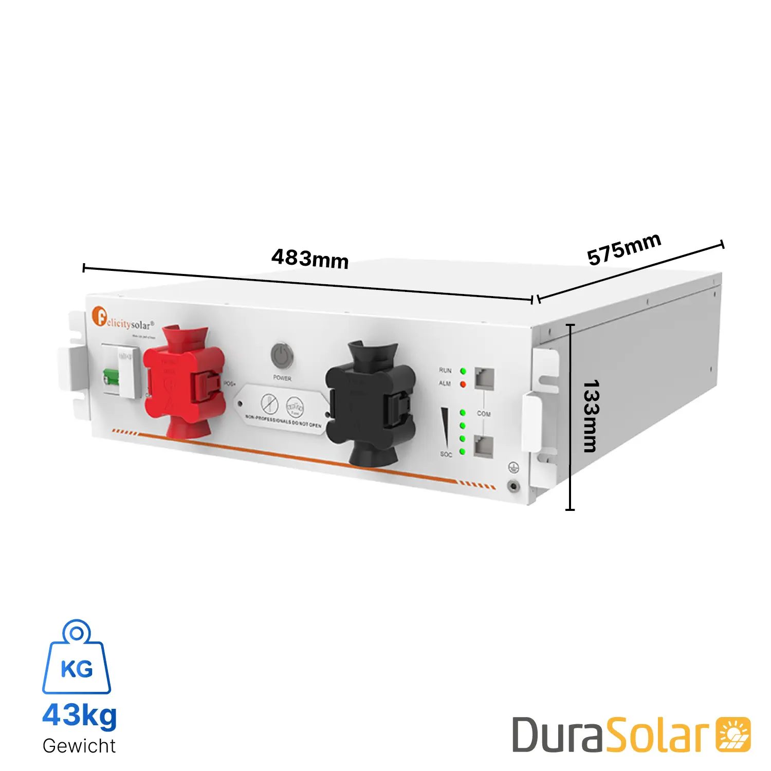 Felicity FLA48100UG1 Set – 5,12kWh – Niedervolt Speicher inkl. Stapelhalterung Felicity FLA48100UG1 - Niedervolt Speicher 5,12kWh