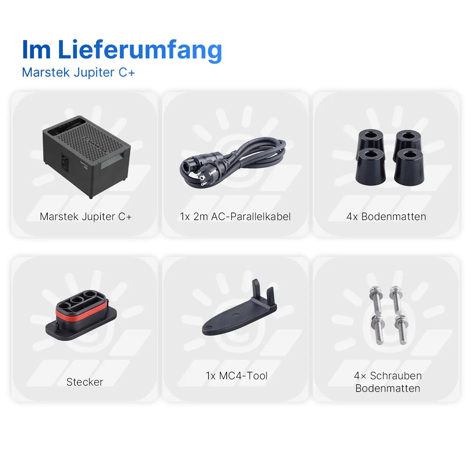 Balkonkraftwerk mit Marstek Jupiter C+ - 1820Wp/2560Wh - Mini-PV-Anlage Marstek Jupiter C+ Speicher für Balkonkraftwerke inkl. SmartMeter