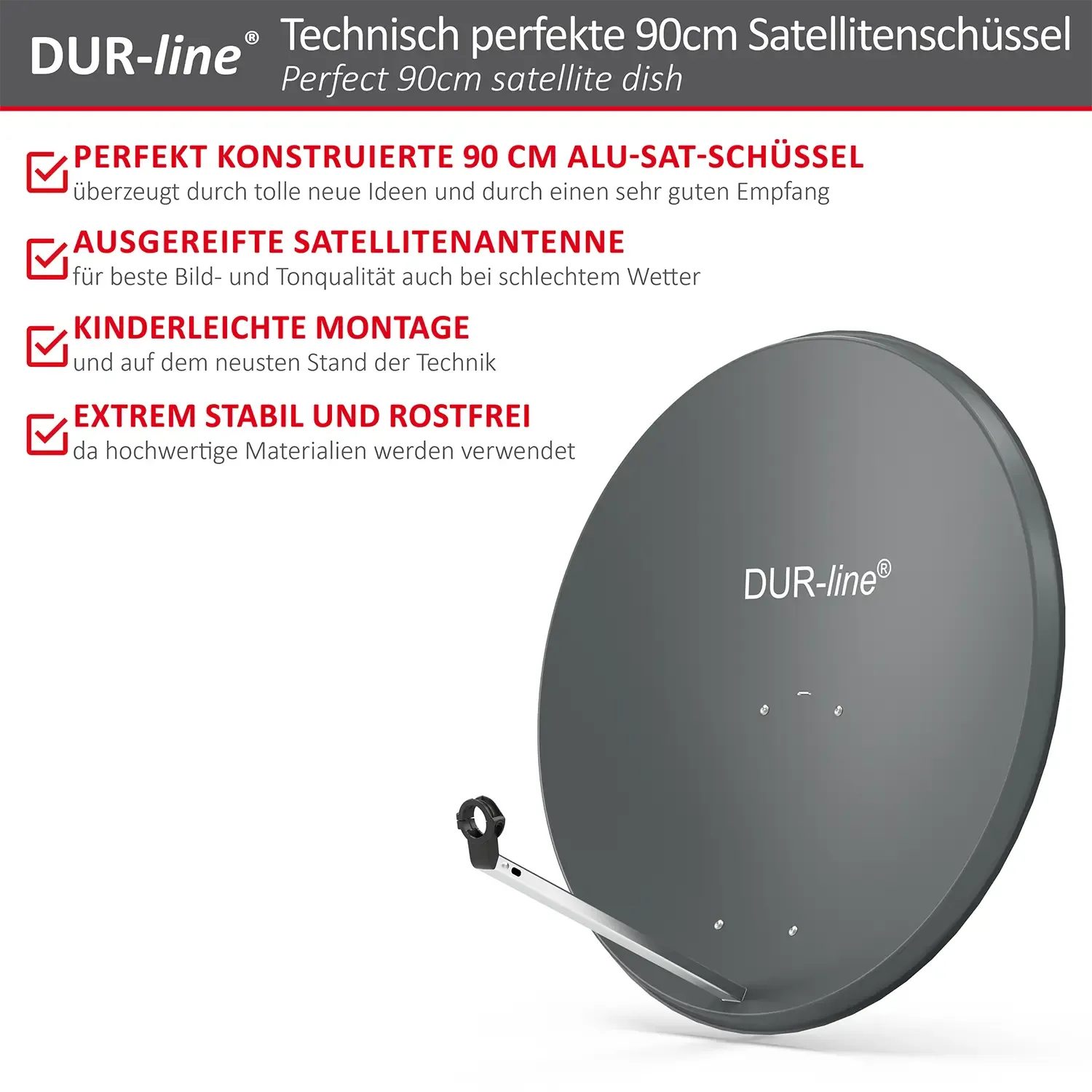 DUR-line MDA 90 Anthrazit Alu Sat-Reflektor – Highlights und Ausstattung im Überblick DUR-line MDA 90 Anthrazit Alu Sat-Reflektor – Highlights und Ausstattung im Überblick