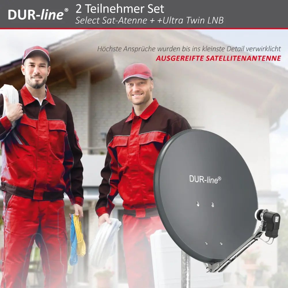 DUR-line Select 60/65 Anthrazit - Sat-Komplettanlage mit Twin LNB