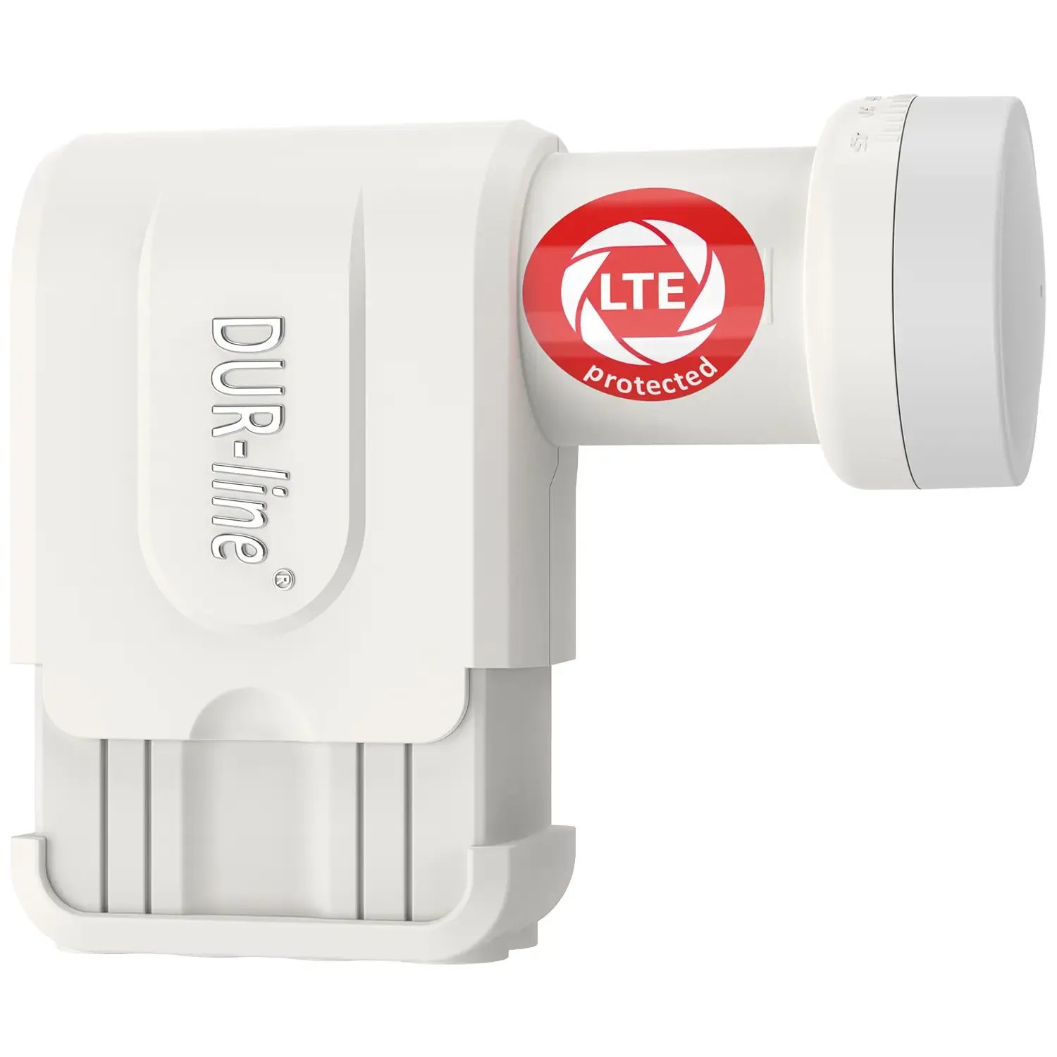 DUR-line +Ultra Octo white LNB – Wetterschutz in perspektivischer Draufsicht