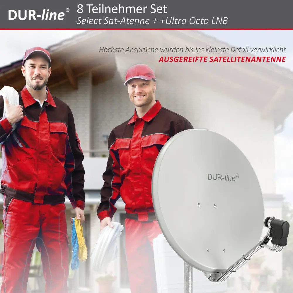 DUR-line Select 75/80 Hellgrau - Sat-Komplettanlage mit Octo LNB DUR-line Select 75/80 Hellgrau - Sat-Komplettanlage mit Octo LNB