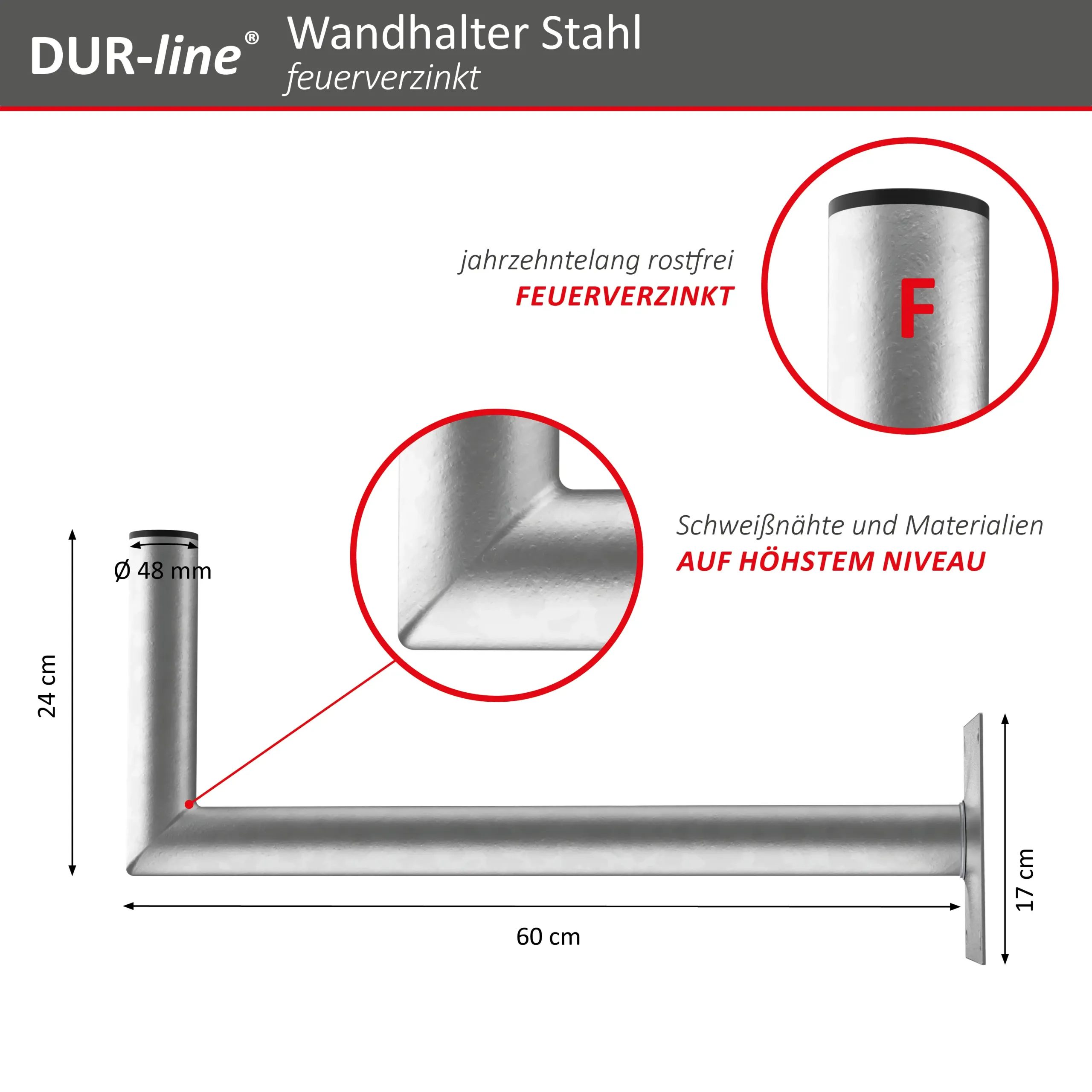 DUR-line WHSF 60 - Stahl-Wandhalter DUR-line WHSF 60 - Stahl-Wandhalter